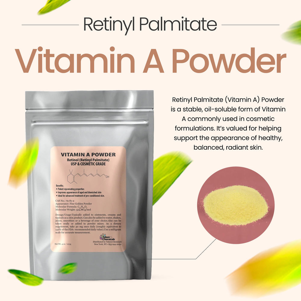 Retinol powder sample for cosmetic formulation