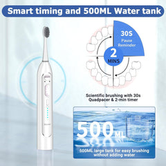 Large 500ml water tank for extended cleaning