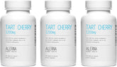 Front view of Tart Cherry Extract 1200 mg vegetarian capsules in a pack of 3