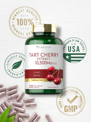 Close-up shot of Tart Cherry extract capsules