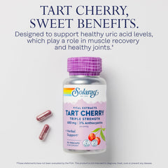 Label showing 680mg Tart Cherry Extract per serving