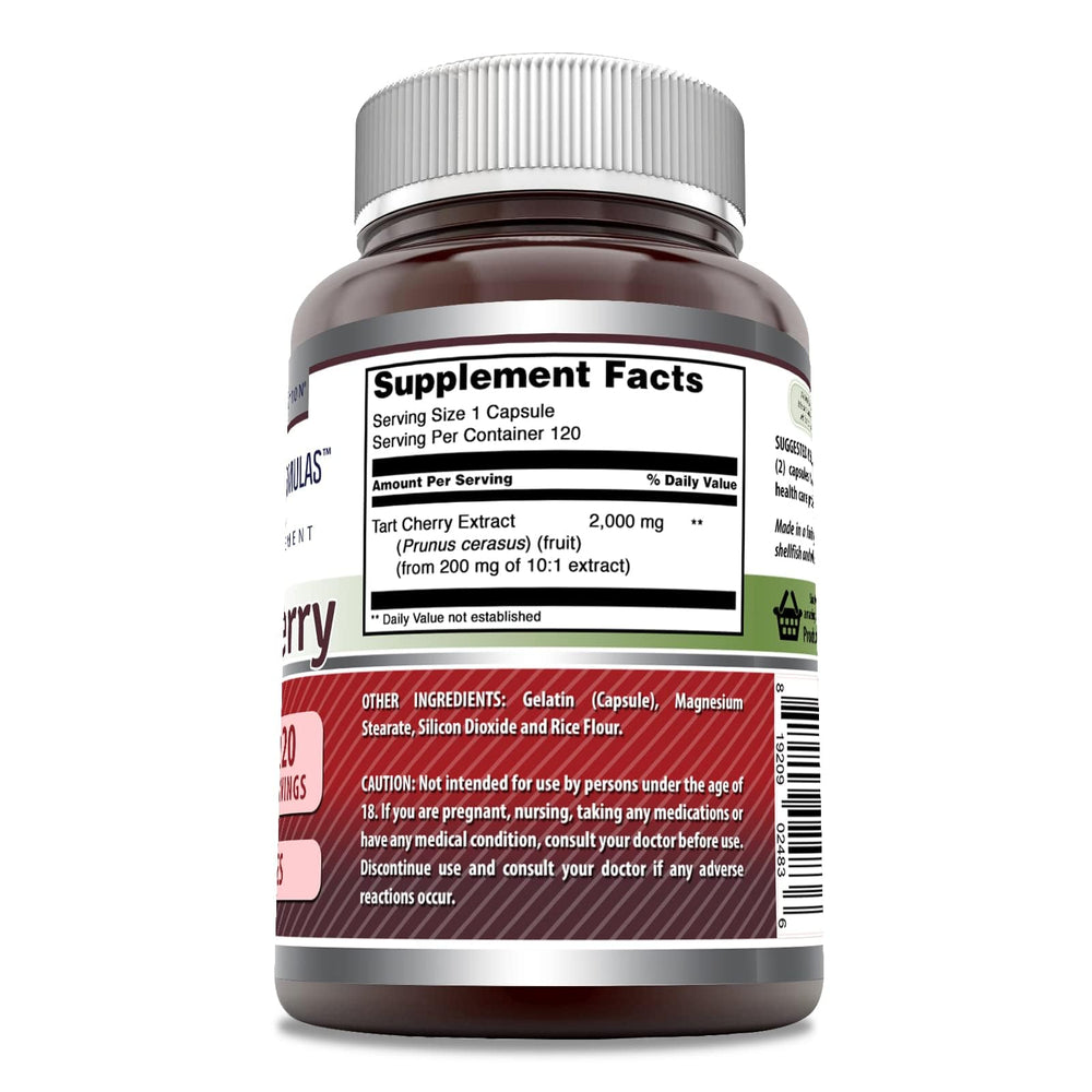 Close-up of Tart Cherry Supplement capsules 2000 mg