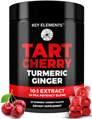 Front view of Ultra Strength Tart Cherry Gummies with Turmeric & Ginger bottle