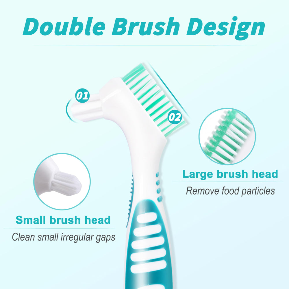 Denture brush large head for surface debris