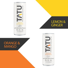TATU Ready-To-Drink Protein Water Orange Mango 4-pack front view