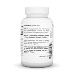 Ingredients panel on Source Naturals Taurine 500 mg calming neurotransmitter