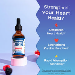 60 mL taurine liquid drops packaging with product label