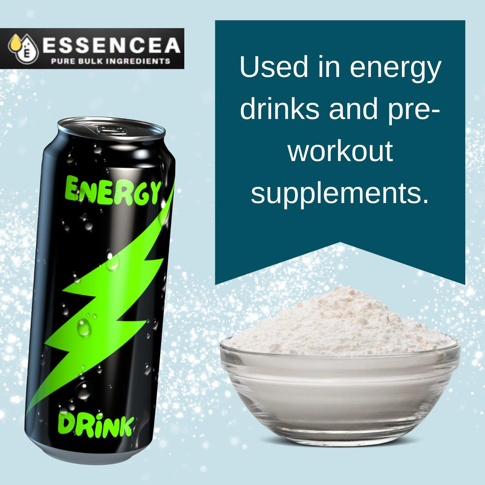 Taurine powder being mixed into a beverage