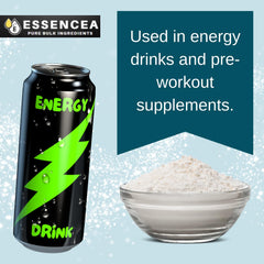 Taurine powder being mixed into a beverage