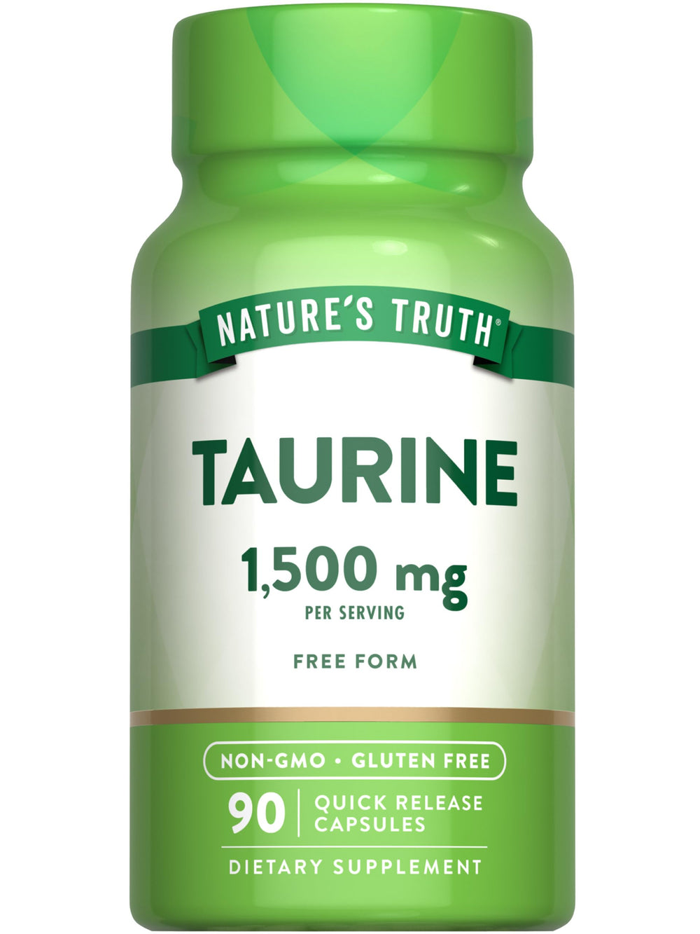 Nature's Truth Taurine supplement bottle with 1500mg per capsule