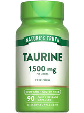 Nature's Truth Taurine supplement bottle with 1500mg per capsule
