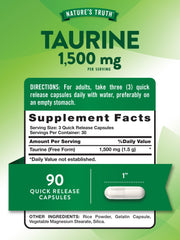 Close-up of taurine quick-release capsules