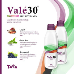 Ingredients of TAVA Valé30 with Vitamin A and B Complex