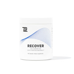 TB12 Recover bottle front showing label for post-workout support.