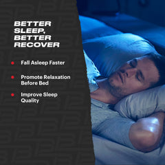 Illustration of sleep formula ingredients: Magnesium, L-Theanine, Chamomile, GABA, Melatonin