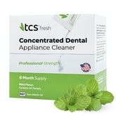TCS Fresh Dental Appliance Cleaner mint powder jar – 24 count