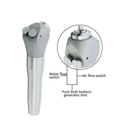 Left button water control on syringe