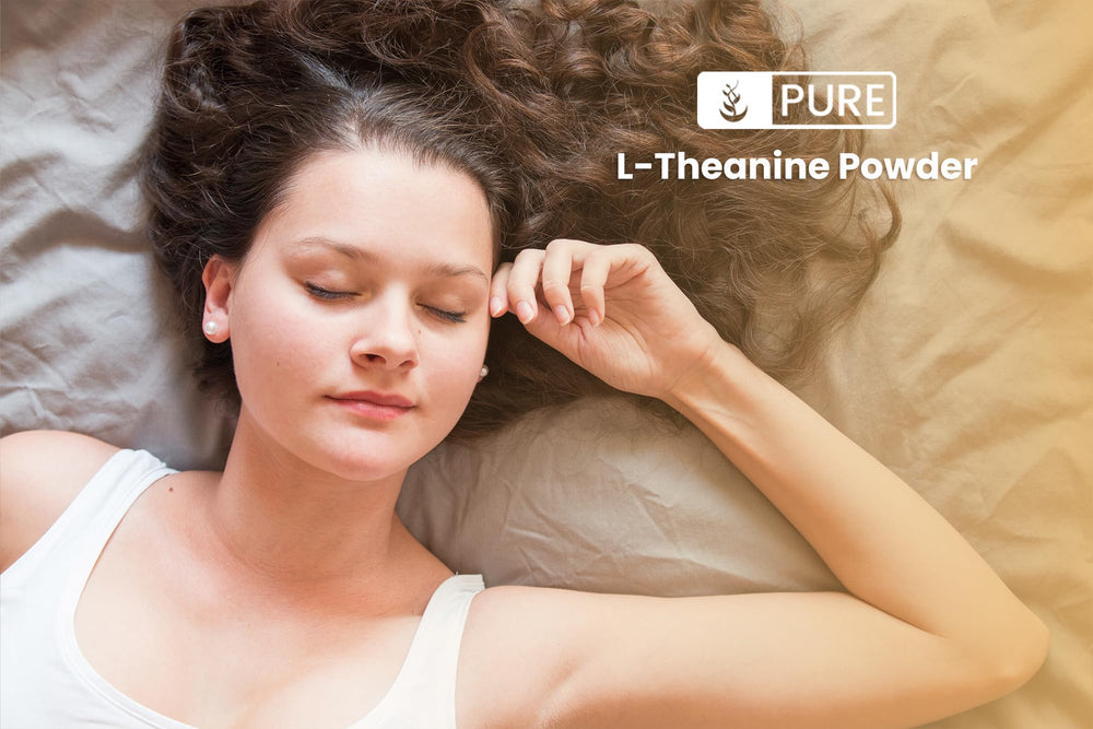 Illustration of L-Theanine origins from tea and mushrooms