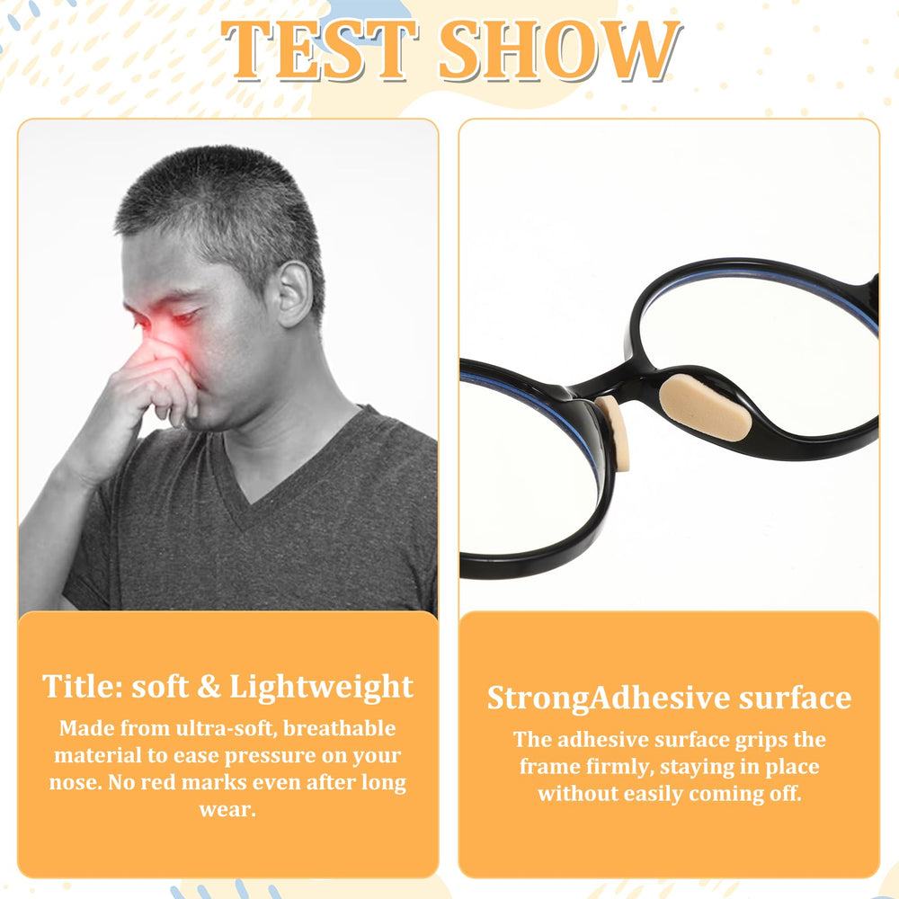 Teardrop-shaped nose pads sized 1.6 x 0.8 cm