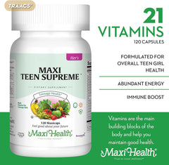 Teen multivitamin bottle on white background
