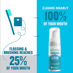 Fresh breath concept with Teeth Mouthwash Foam