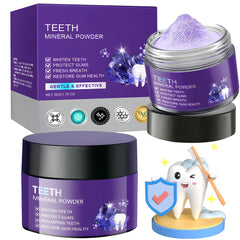 Product packaging and 50g jar of Teeth Restoration Mineral Powder