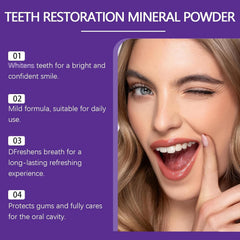 Smiling person with fresh breath after using mineral powder