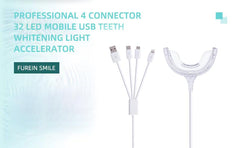 User using whitening light with a smartphone