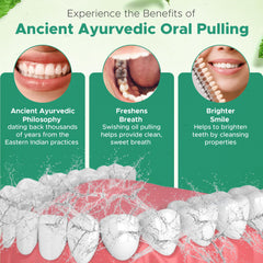Teeth whitening before and after using oil pulling mouthwash