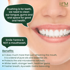 Whitening effect on teeth from oil pulling