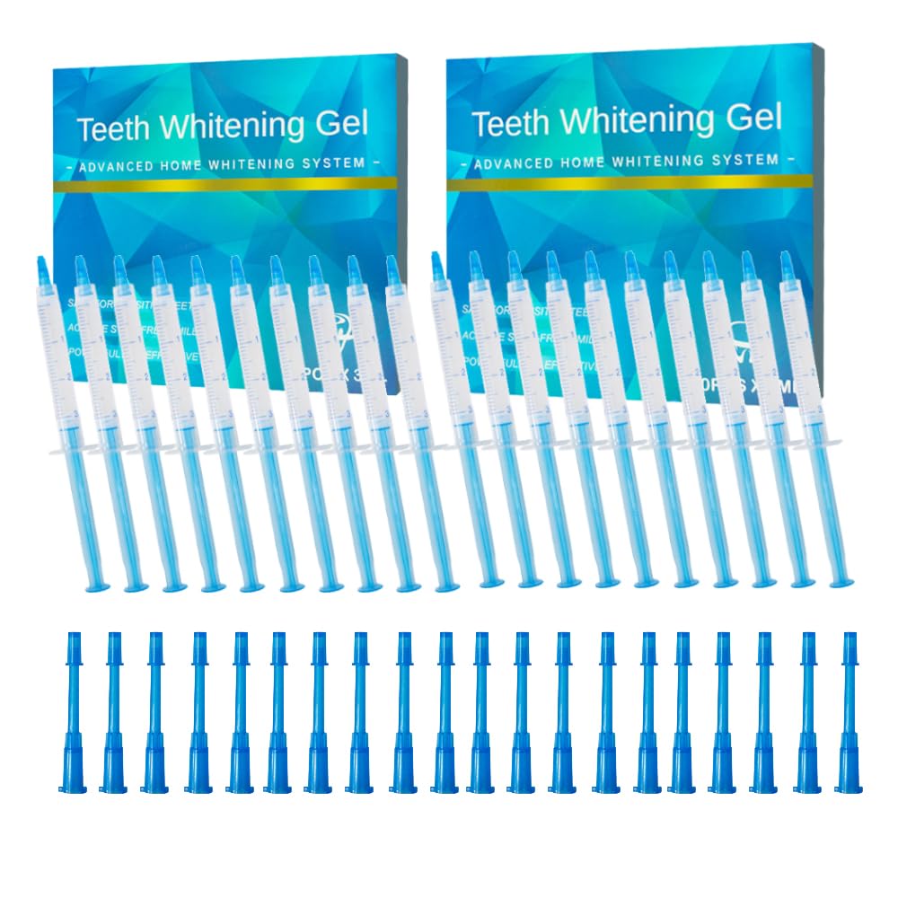 20-pack of 3ml teeth whitening gel syringes for home use