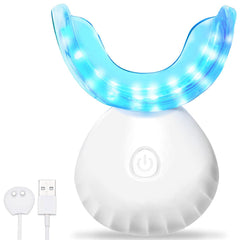 USB-powered blue LED teeth whitening light with 16 LEDs