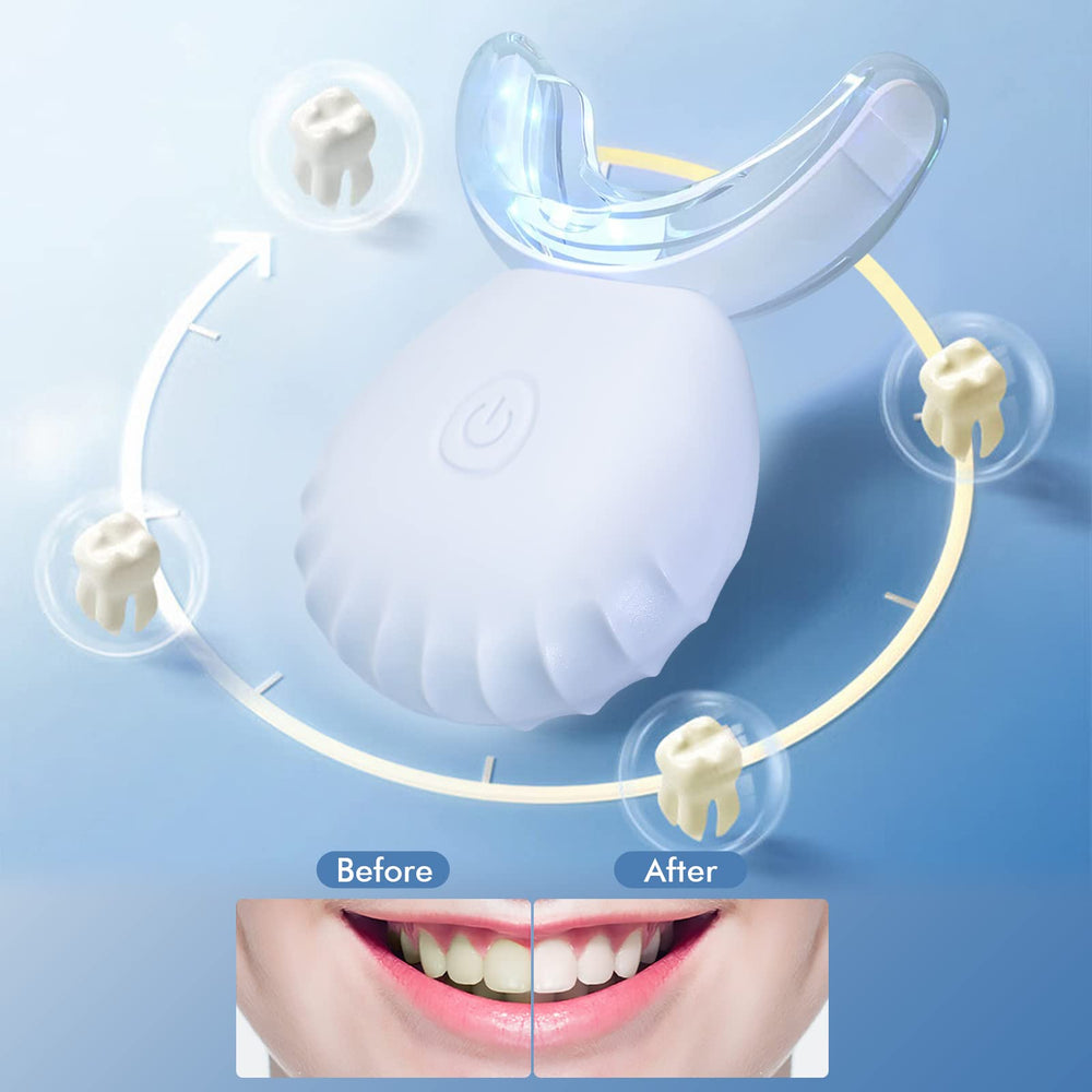 Close-up of 16 LED bulbs for full-coverage whitening