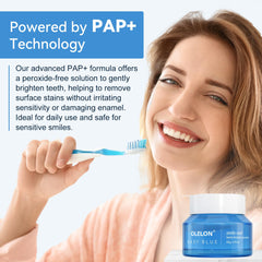 Stain removal on teeth using Teeth Whitening Powder Maximum Volume