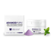 Teeth whitening powder bottle showing hydroxyapatite and niacinamide labeling - 30g