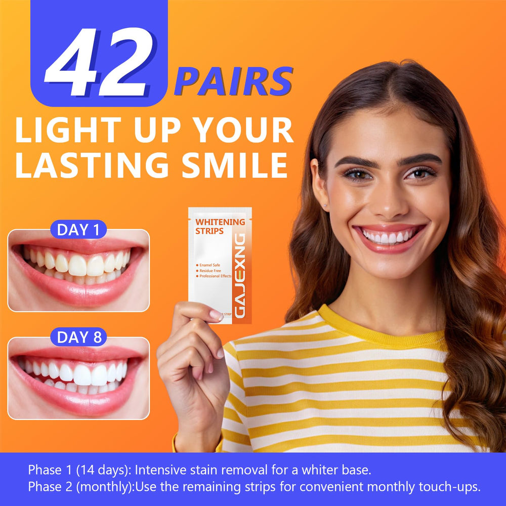 Unwrapped whitening strips ready for use