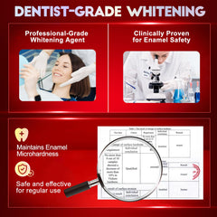 Whitening strips with xylitol and ingredients close-up