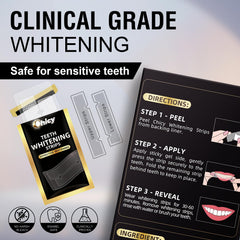 Box and packaging with whitening strips