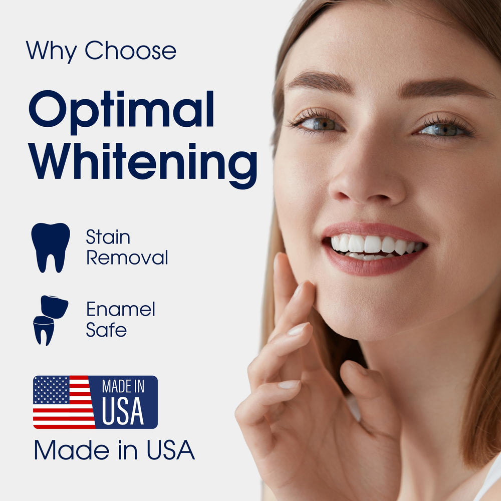 Applying whitening strips on upper and lower teeth