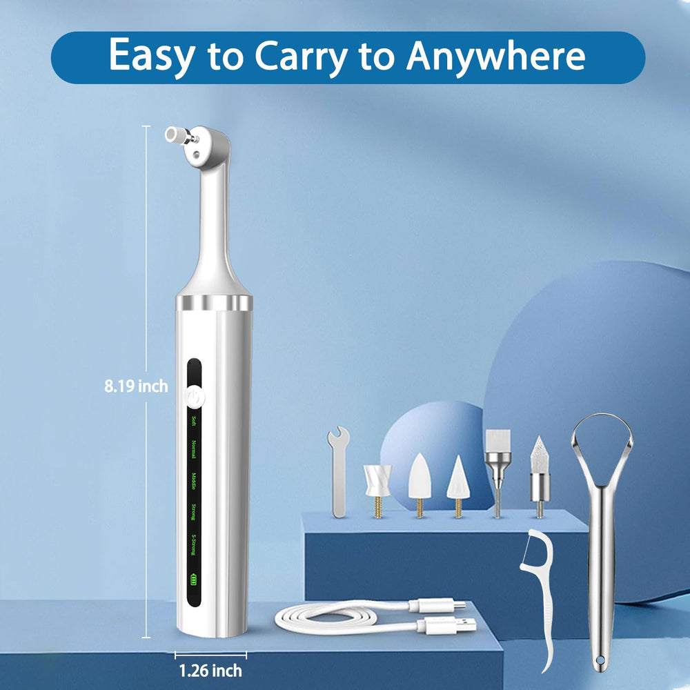 Rechargeable teeth polisher with front LED light