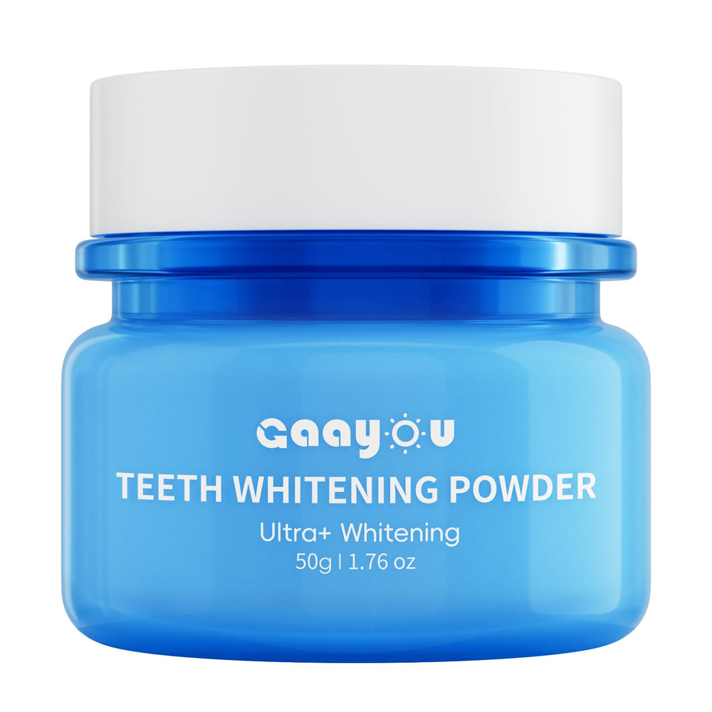 Mint-flavored remineralizing teeth whitening powder in a 50g jar