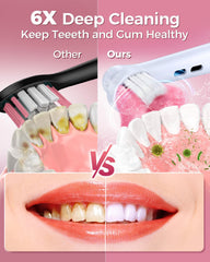 Toothbrush display showing Whitening, Cleaning, Sensitive, and Polishing modes