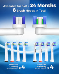 Dual Clean brush heads with two different bristle designs