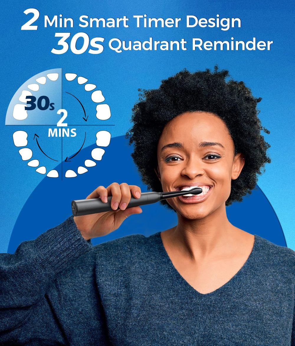 Includes tongue scraper head, interdental brush and accessories