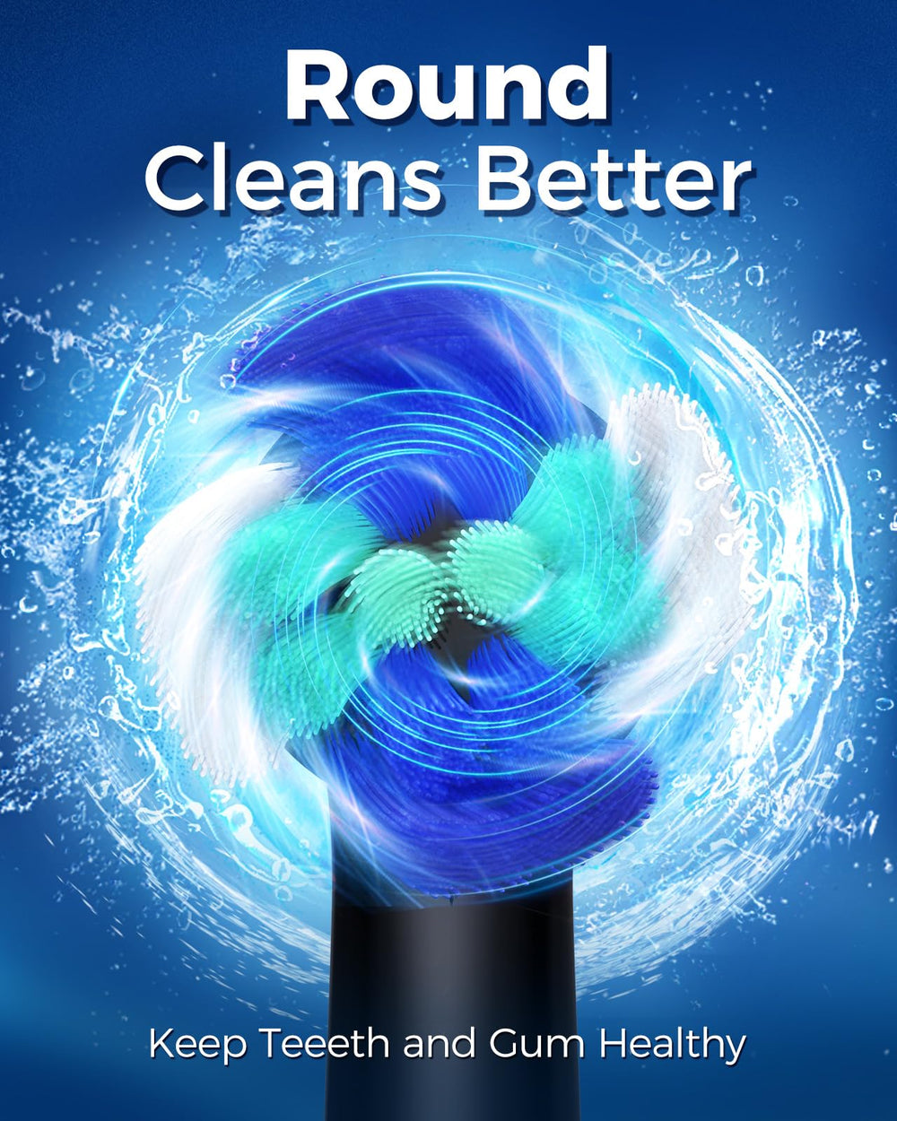 Two replacement brush head types for whitening and deep cleaning