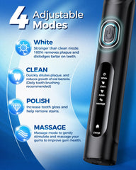 Whitening mode removes teeth stains and tartar
