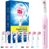 TEETHEORY rotating electric toothbrush in cherryblom pink front view