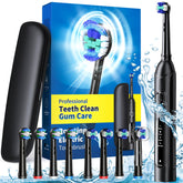 TEETHEORY rotating electric toothbrush black front view