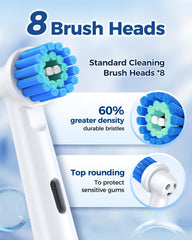 Four modes on TEETHEORY rotating toothbrush: Whitening, Cleaning, Sensitive, Massage