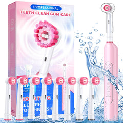 TEETHEORY rotating electric toothbrush in pink – front view